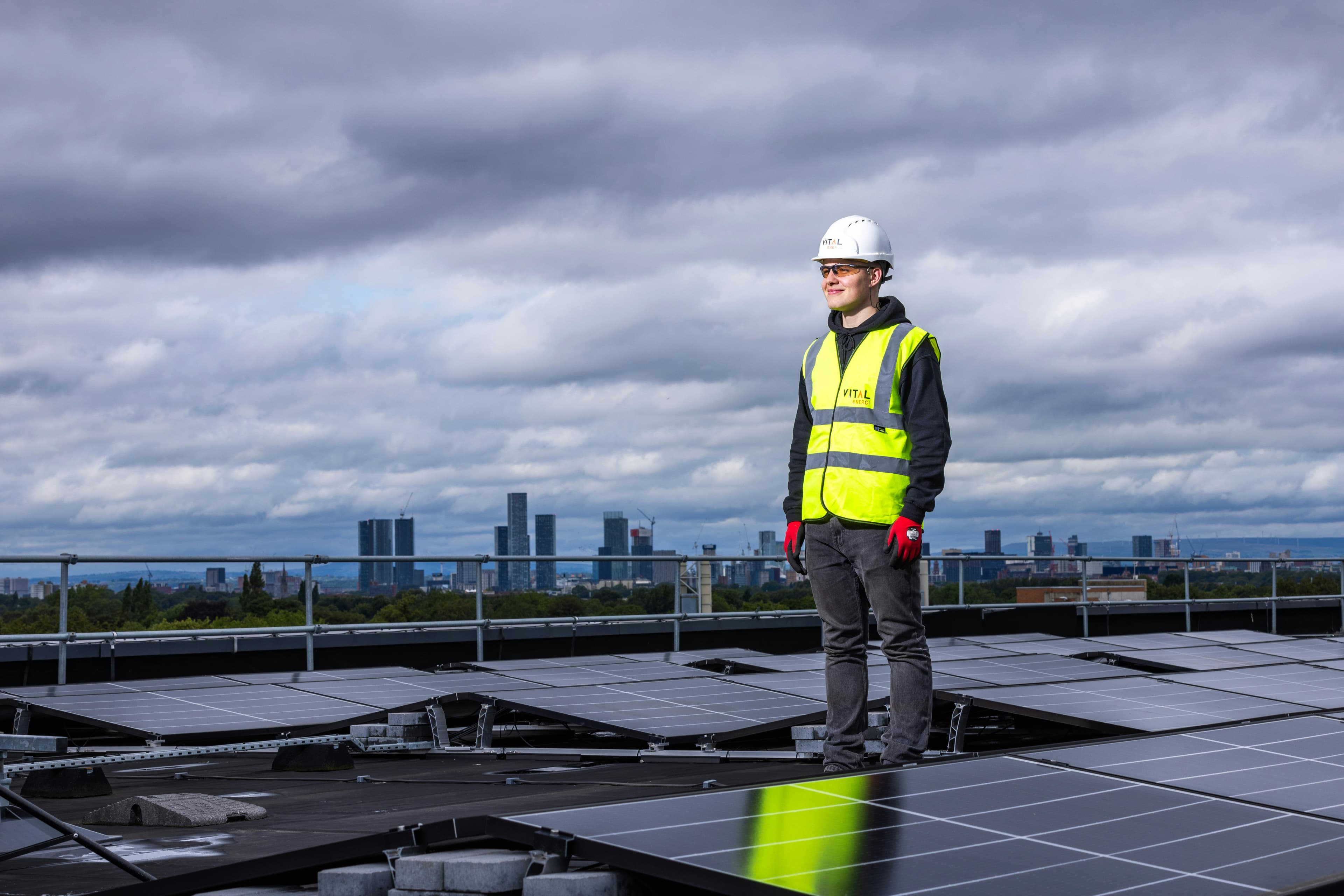 Solar panels on building